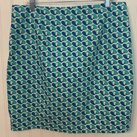 Talbots Whale Print Preppy Mini Skirt with Side Zipper Size 12P - Picture 2 of 4